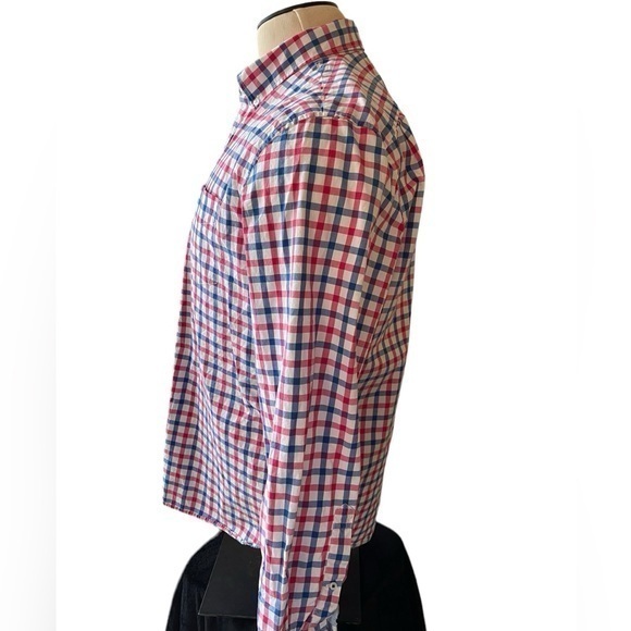 BONOBOS Standard Fit Pink Blue Checked Button‎ Down Size Large - Picture 5 of 10